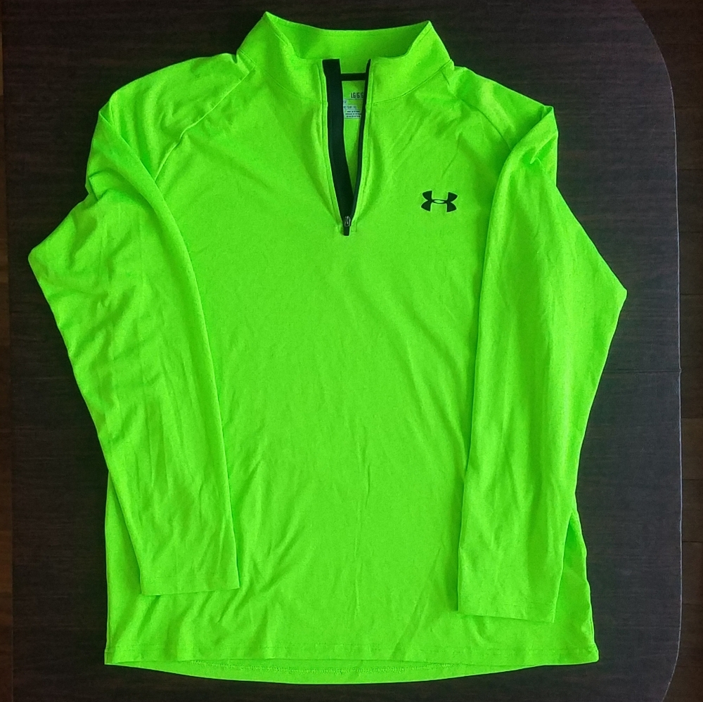 Neon Green Quarter-zip Heat Gear Shirt